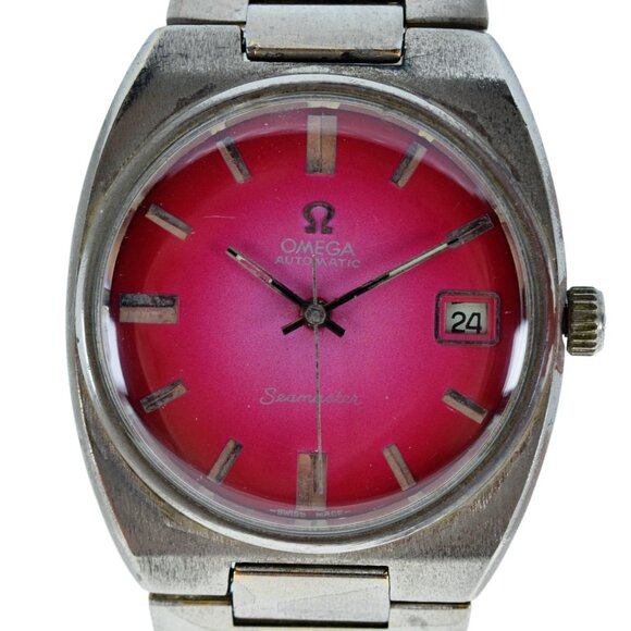 1970's Omega 35mm Seamaster Automatic cal. 1010 Pink Dial Watch Ref: 166.0202! - Picture 1 of 9